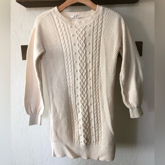 GAP Kids|Big girl chunky knit fisherman sweater dress in tan/neutral••Size 14-16 - Picture 2 of 8